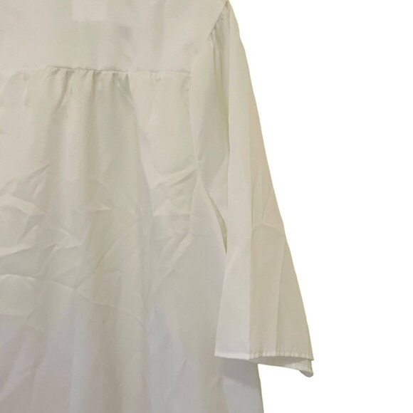 Jostens White Graduation Gown Size 5'4" 5'6" 100% Polyester Highschool College - Picture 2 of 4